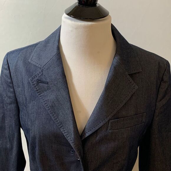 TALBOTS Denim Petites Blazer Size 6 - Picture 3 of 7